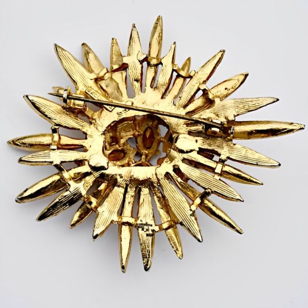 Multi Blue Rhinestone Brooch by Exquisite circa 1960s